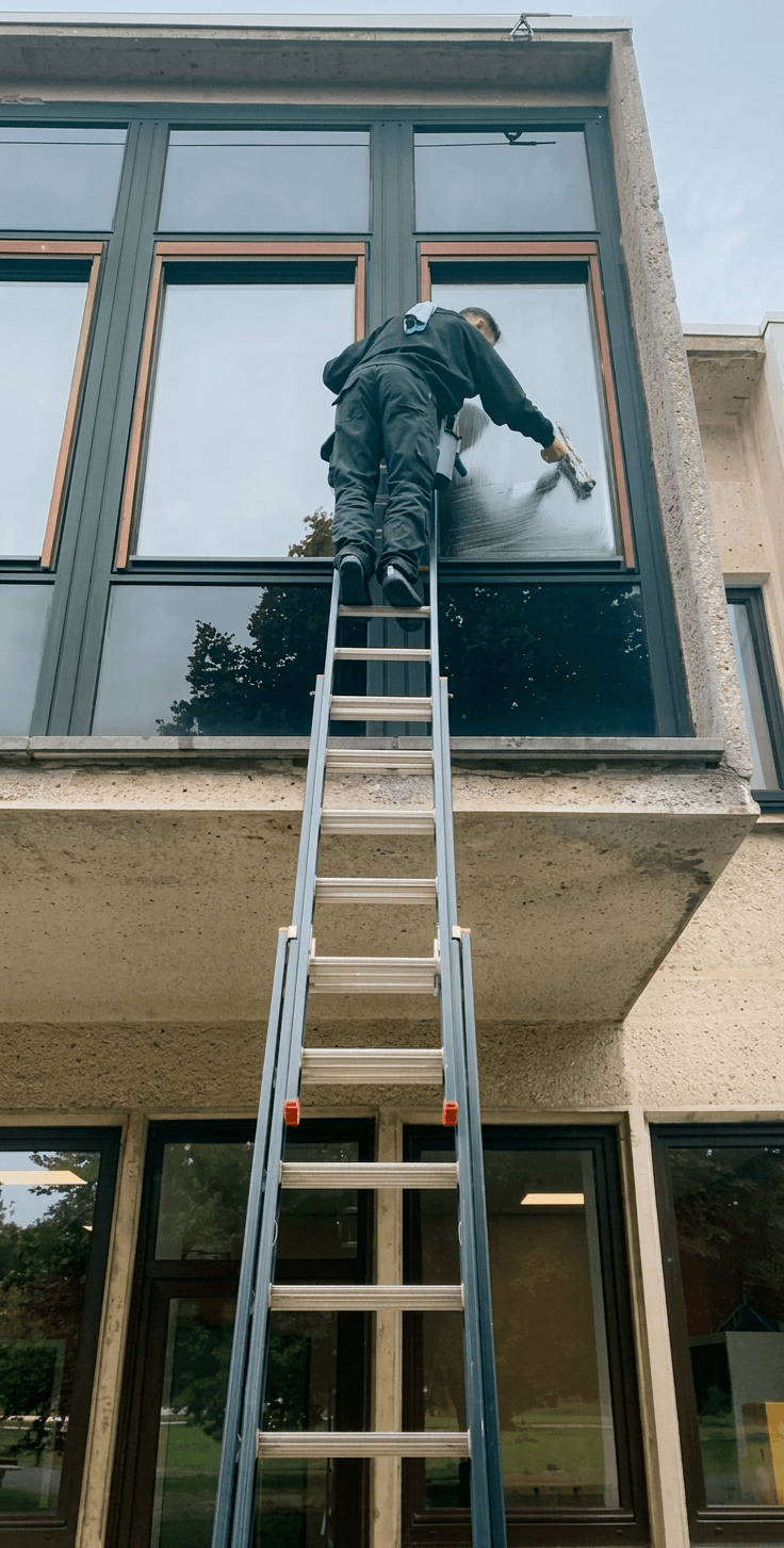 Reflet&Co — lavage de vitres en action à Bruxelles